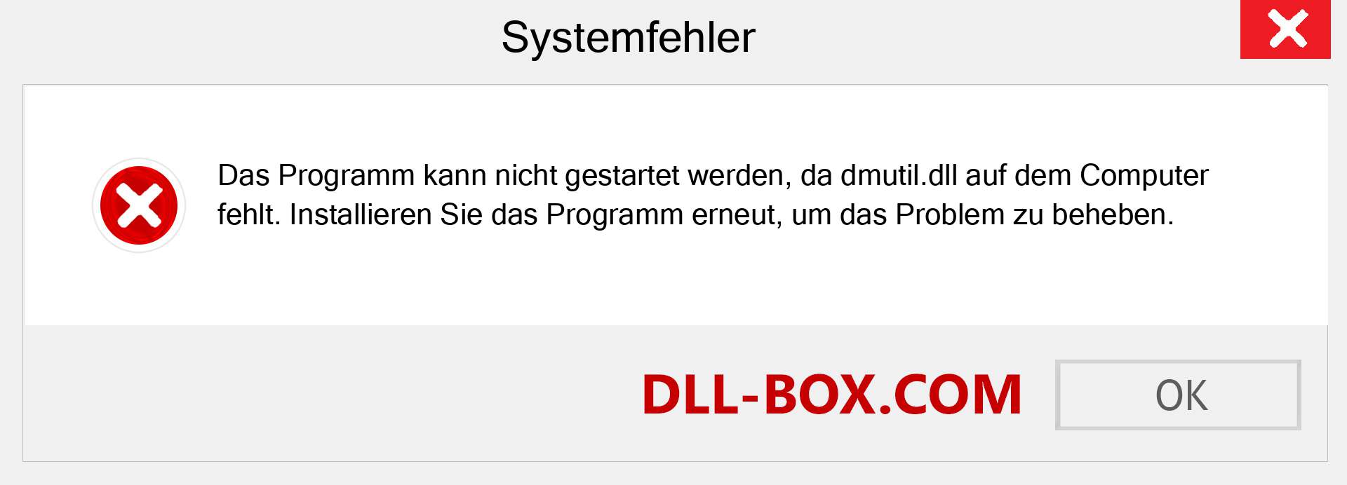 dmutil.dll-Datei fehlt?. Download für Windows 7, 8, 10 - Fix dmutil dll Missing Error unter Windows, Fotos, Bildern