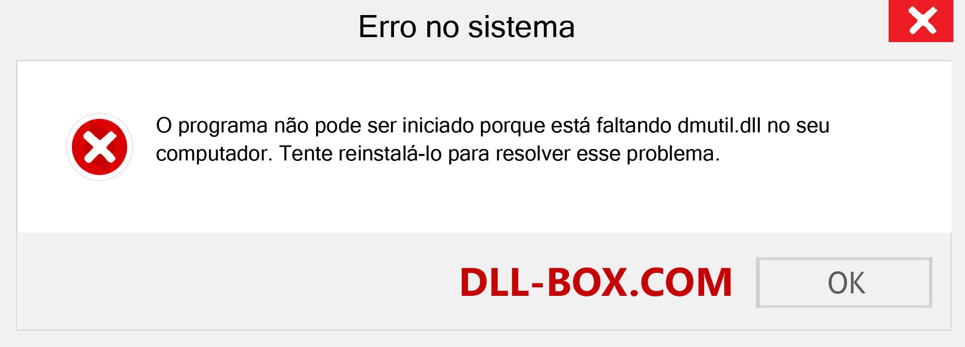 Arquivo dmutil.dll ausente ?. Download para Windows 7, 8, 10 - Correção de erro ausente dmutil dll no Windows, fotos, imagens